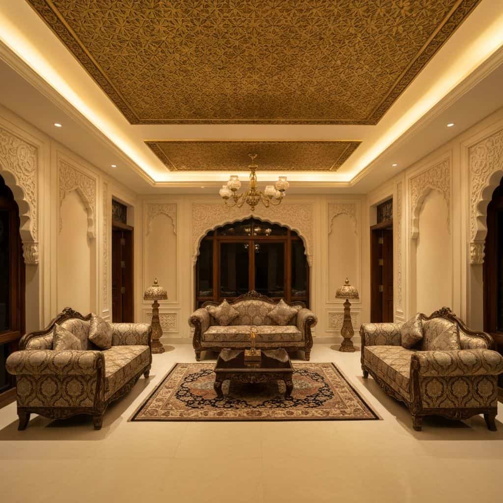 Luxury drawing room false ceiling