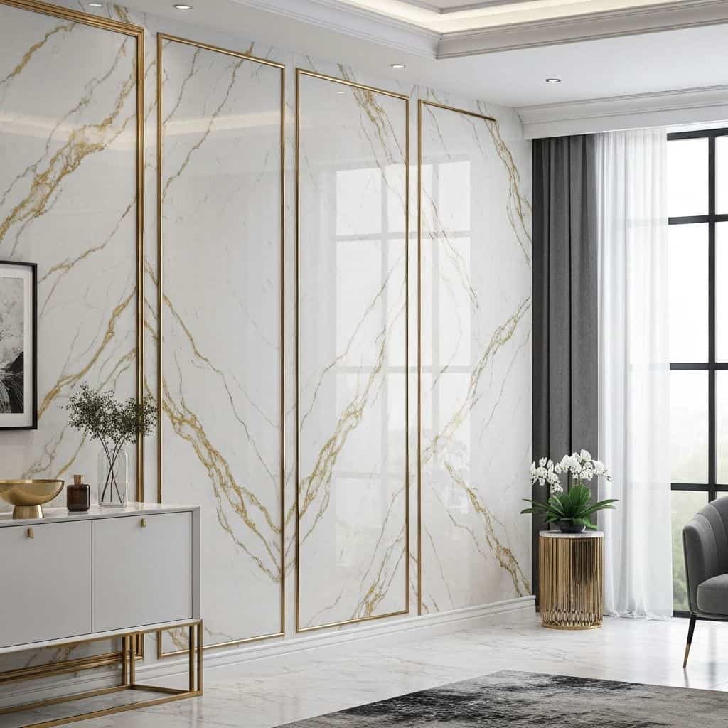UV marble sheet wall design
