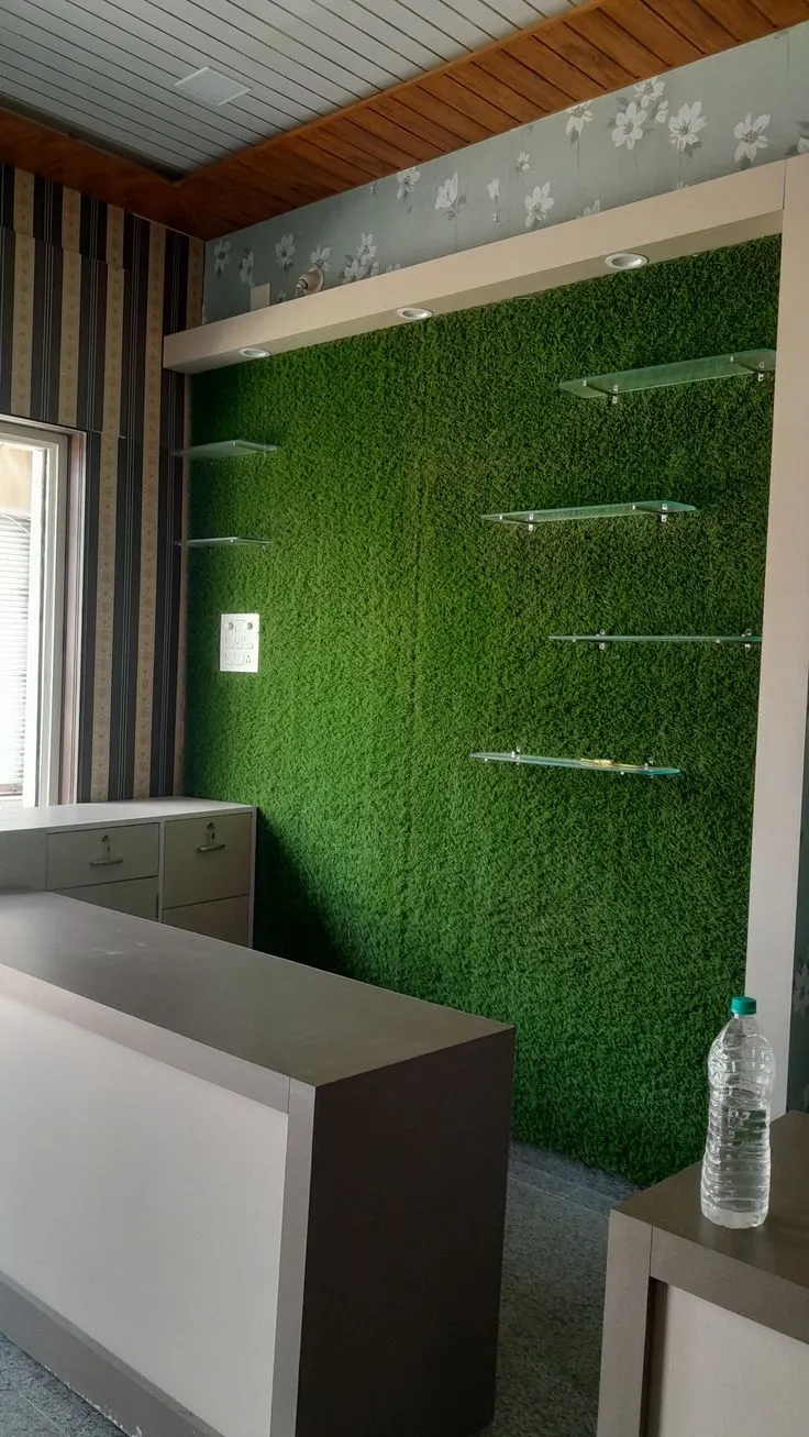 Artificial grass on a terrace seating corner Artificial grass on a terrace seating corner