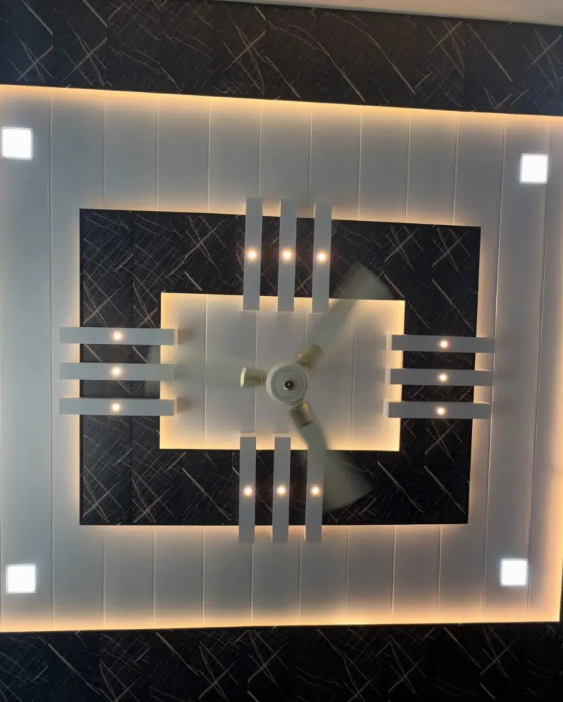 PVC false ceiling with interlocking panels