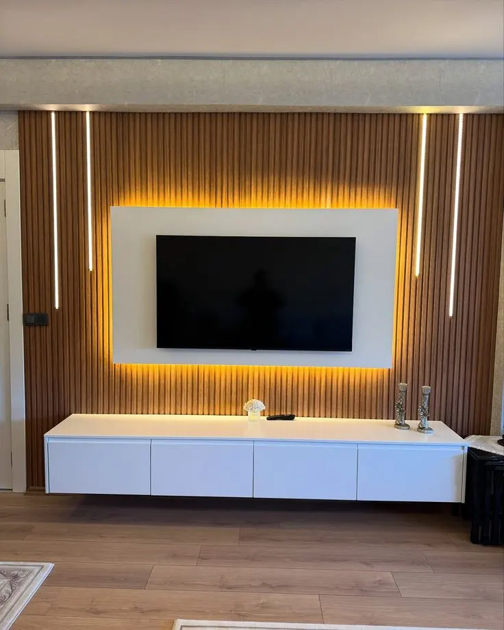 Wood-finish modular TV unit Wood-finish modular TV unit