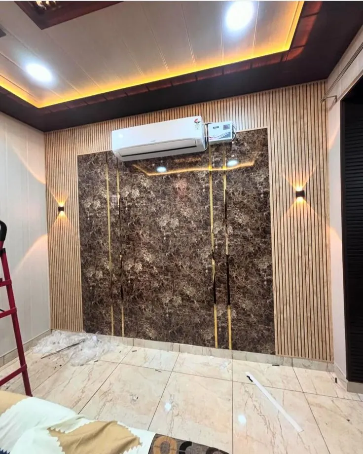 UV marble sheet wall with veined pattern